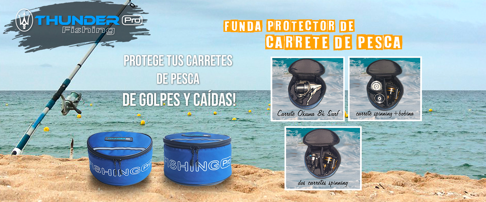 Fundas porta carrete de pesca SURF